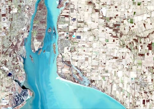 Computer screen displaying geospatial GIS mapping data
